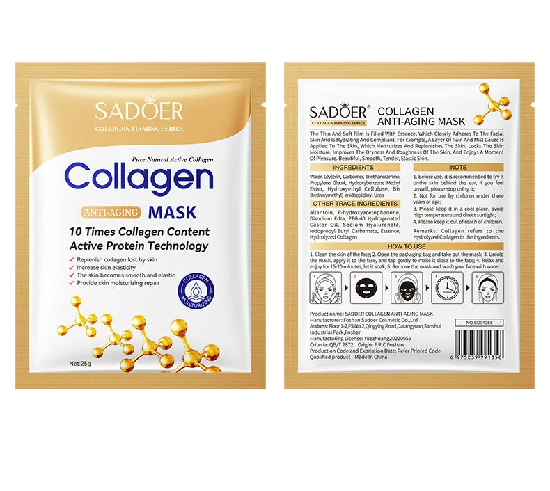 Anti-Aging Collagen Face Mask - (10 pack)